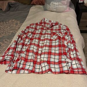 Wondershop Red and White Plaid Pajama Top and Bottom